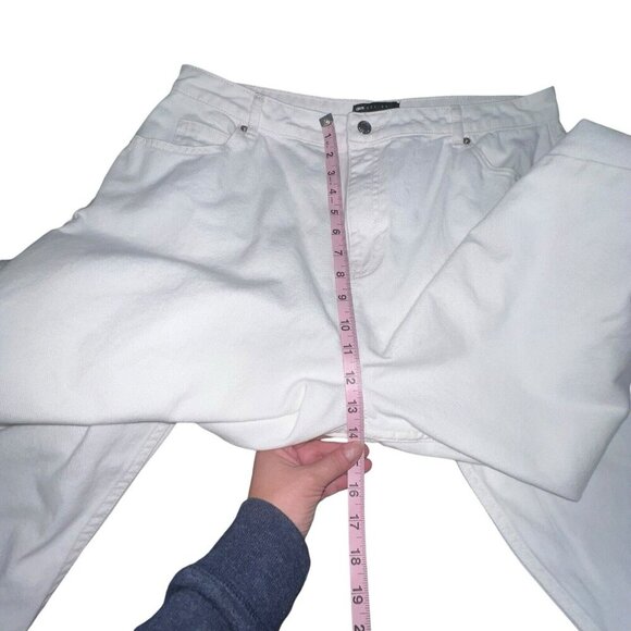 ASOS DESIGN WHITE DENIM JEANS PANT COTTON‎ WOMEN PLUS SIZE 18 TAPERED LEG SKINNY - Picture 5 of 12